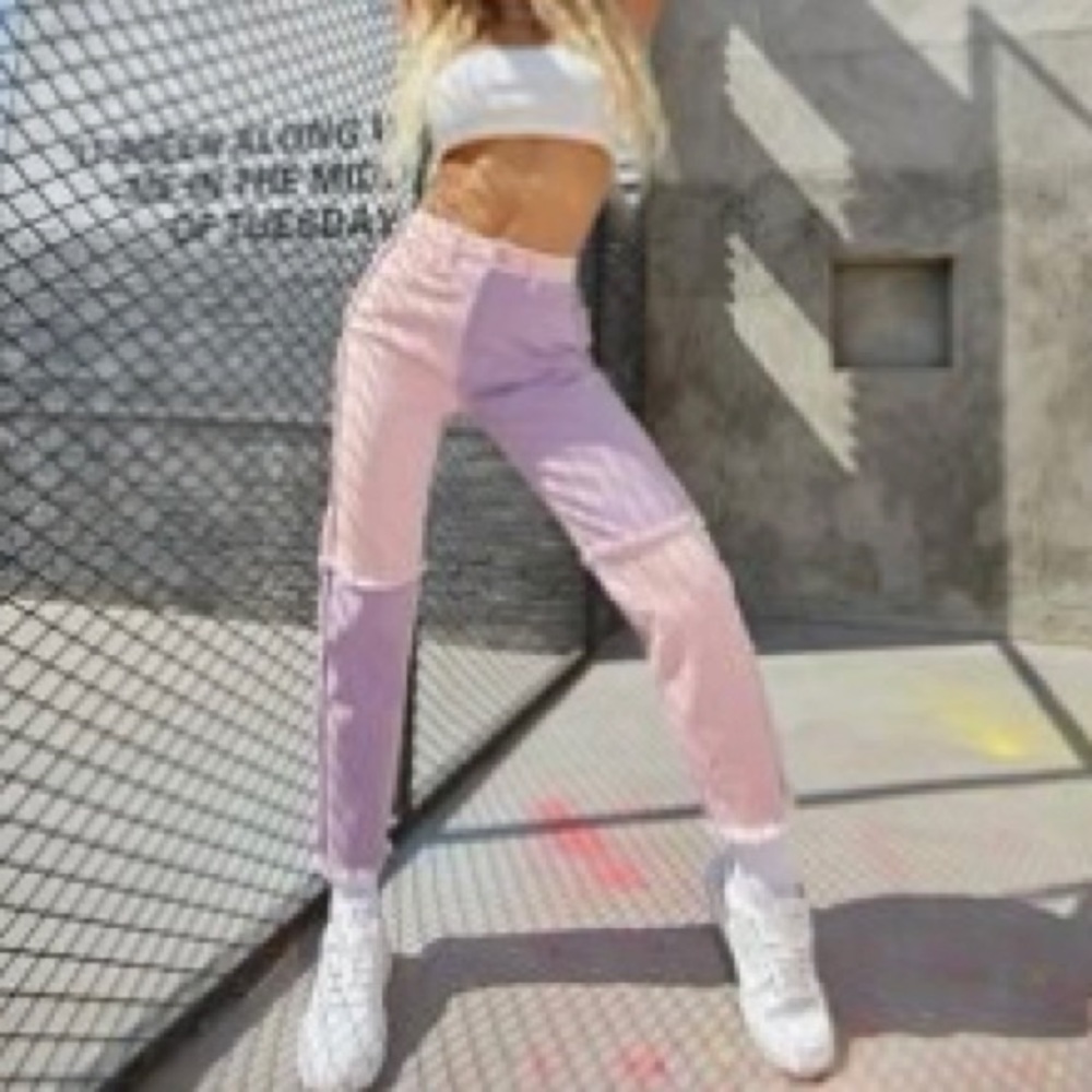 Purple/Pink Jeans Highwaist